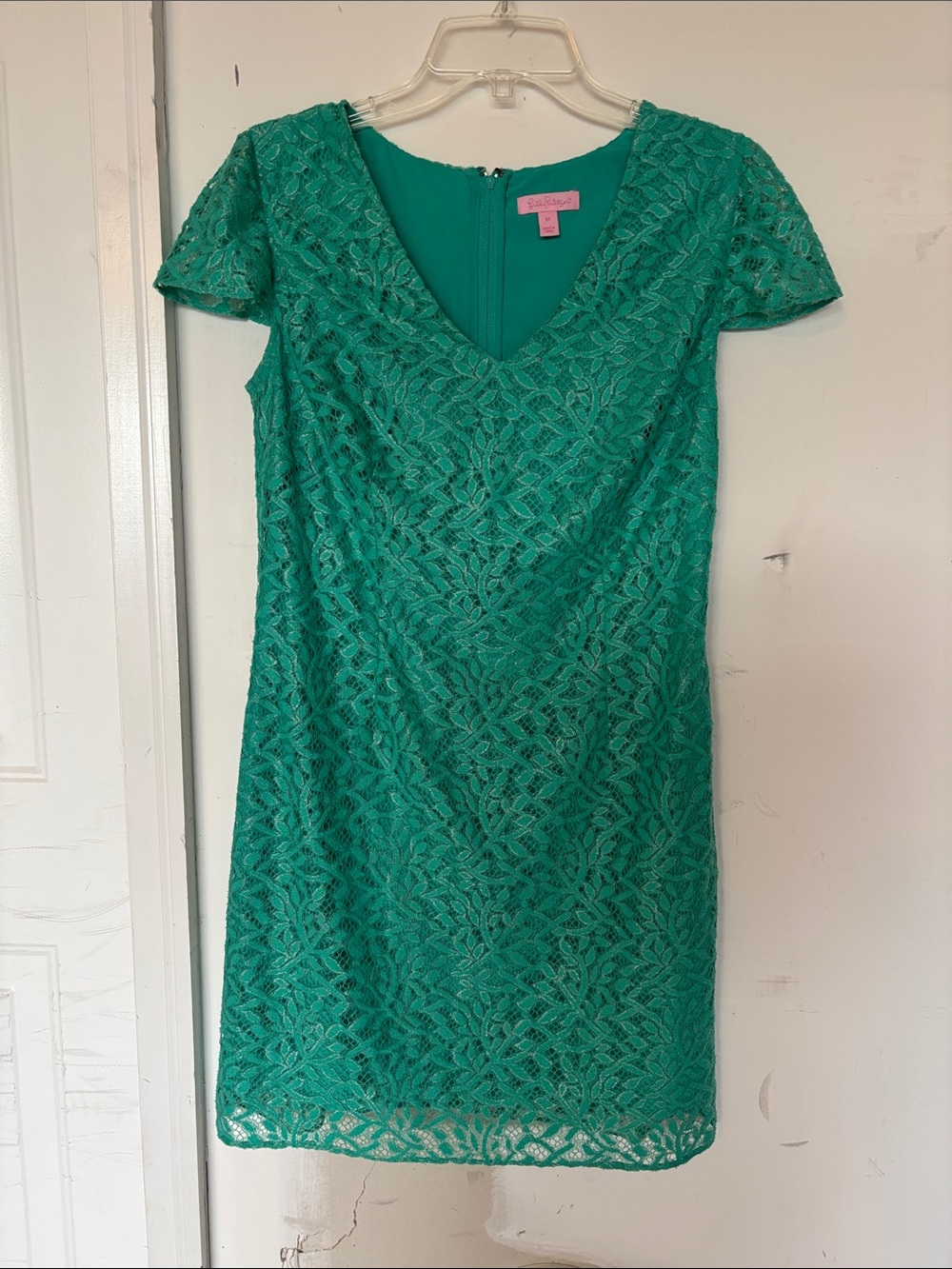 Lilly Pulitzer Teal Lace V-Neck Mini Dress
